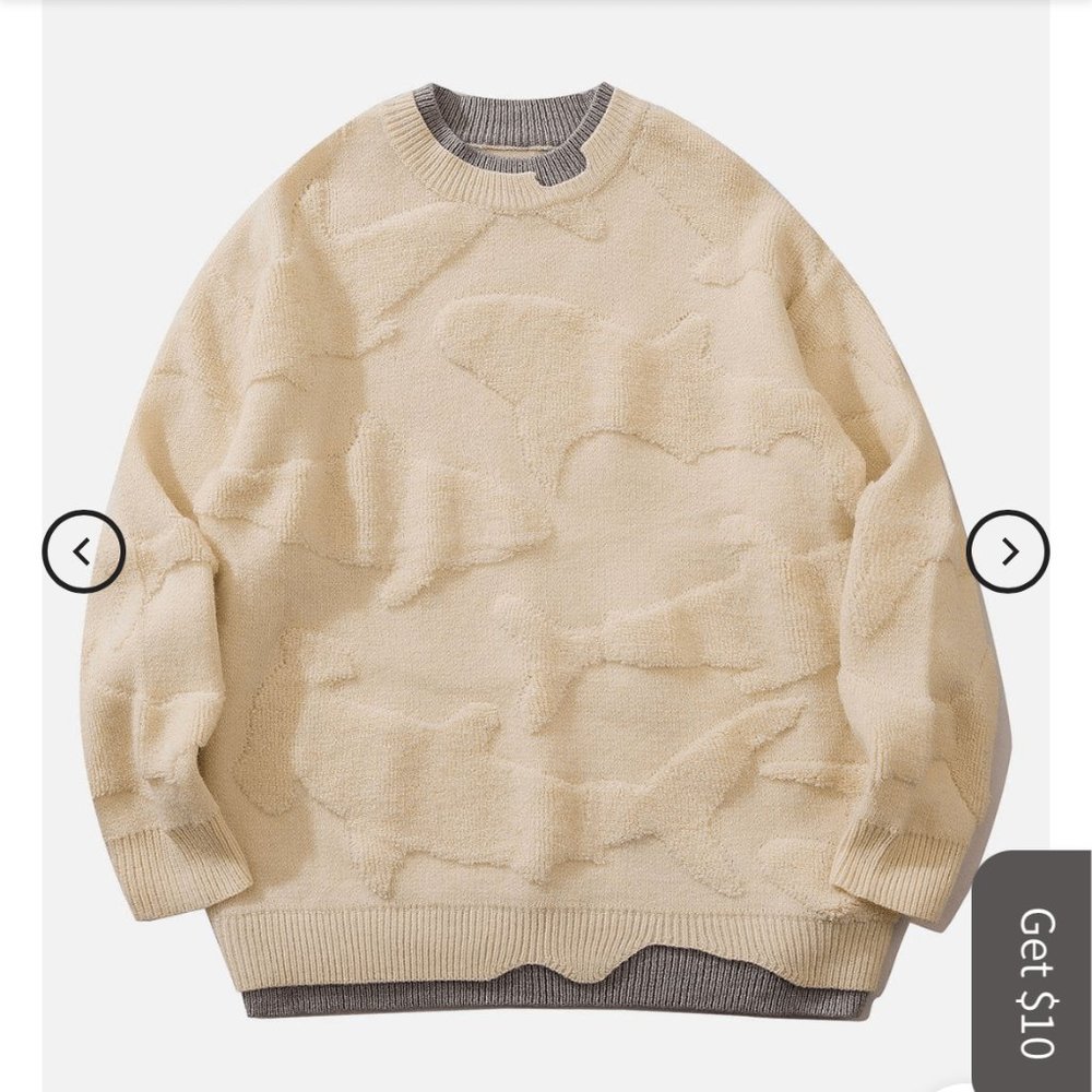 NWT Aelfric Eden 3D Whale Jacquard Knit Sweater